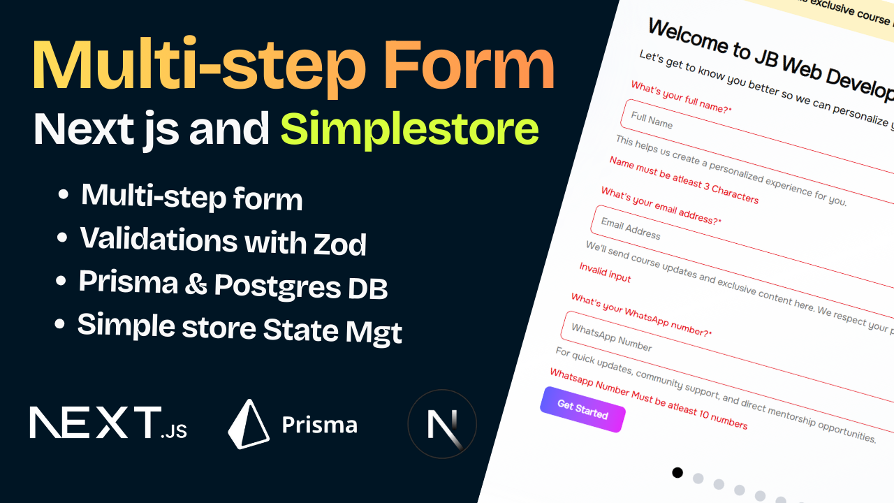 Build a Multi-Step Form in Next.js with Data Persistence