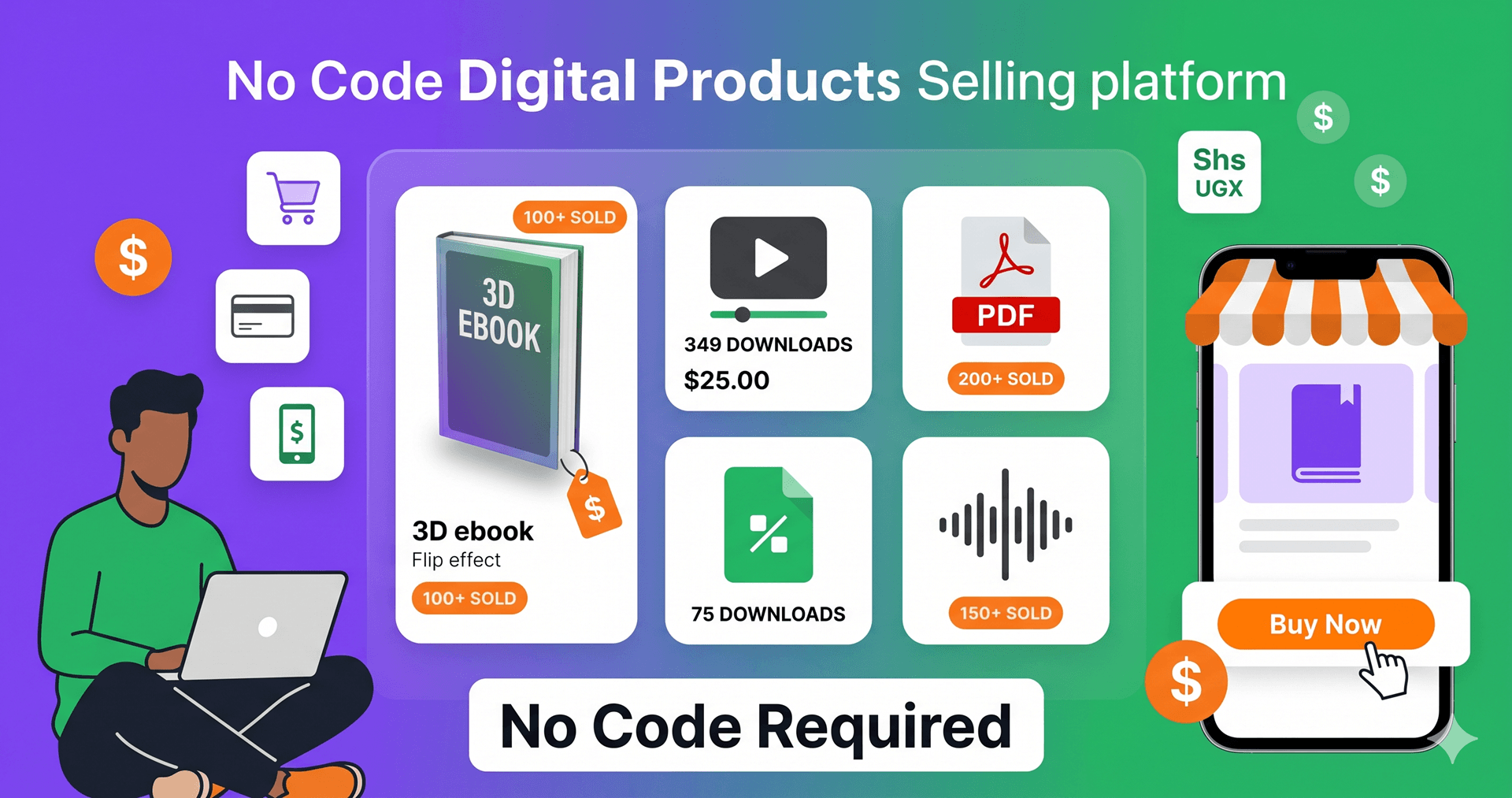 Sell Digital Products, Courses & Ebooks Without Writing Code