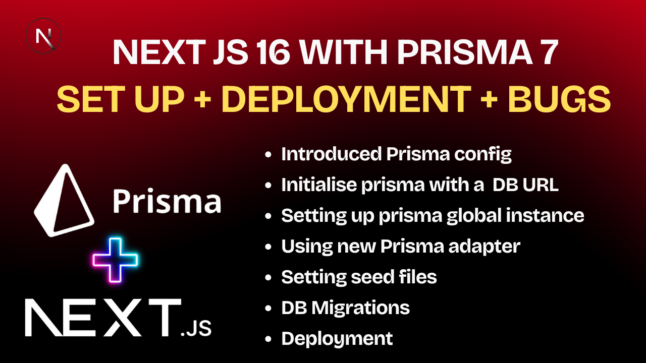 Complete Guide to Setting Up Prisma 7 ORM with Next.js 16 - Step-by-Step Tutorial